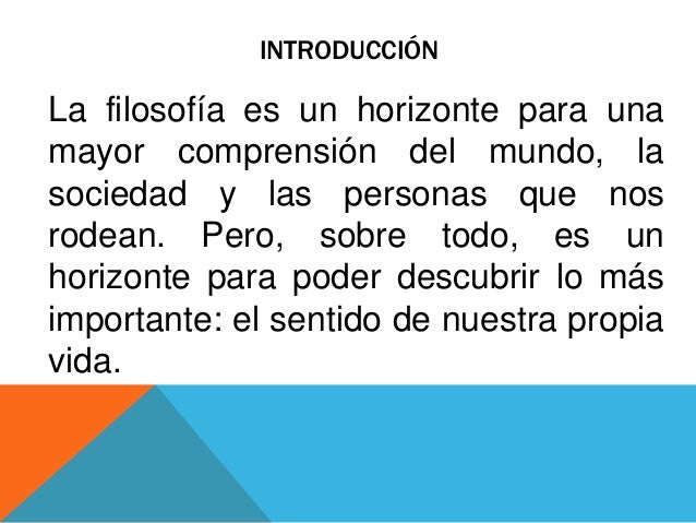 Que Es La Introduccion A La Filosofia
