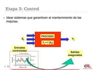 Etapa 5: Control

   Idear sistemas que garanticen el mantenimiento de las
    mejoras.




    95
 