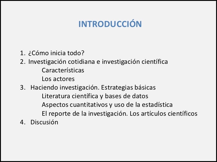 Introducción a la investigación científica Introducción a la investigación científica