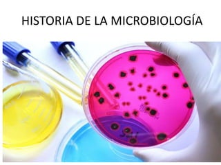 HISTORIA DE LA MICROBIOLOGÍA
 