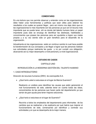 Introducción a la moderna gestión del talento humano | PDF