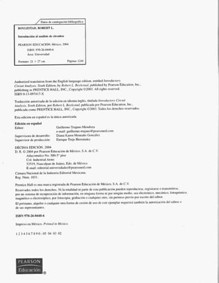 Introducción al análisis De circuitos boylestad 10 edicion