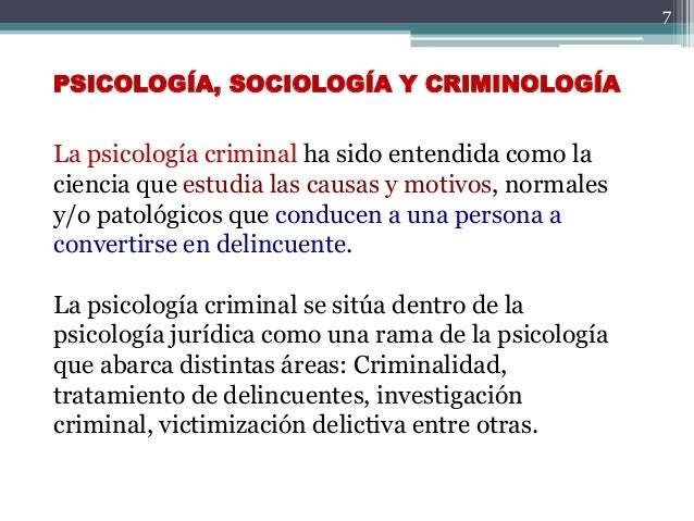 Introducción a la psicologia criminal