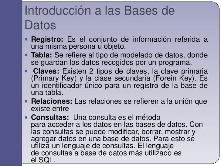 Introducción a las bases de datos Parte1