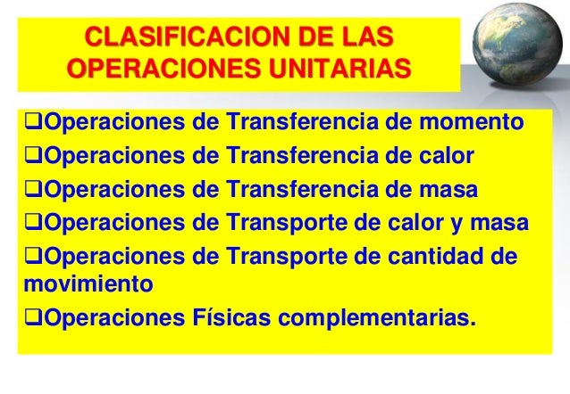 Introducción a las operaciones unitarias