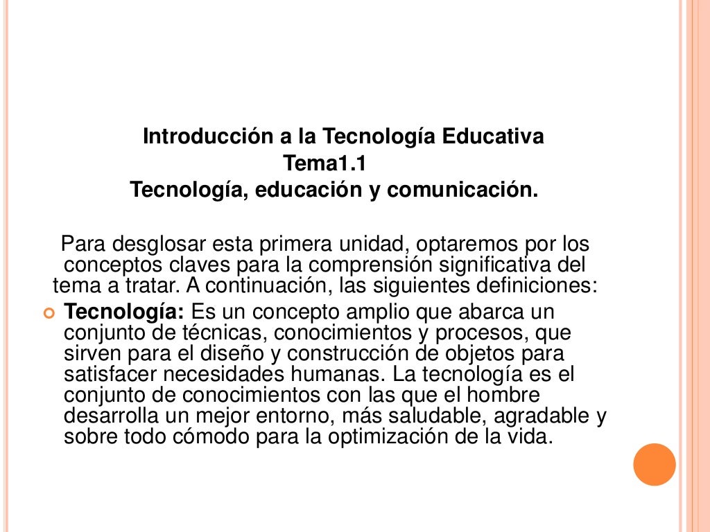 Introducción a la tecnología educativa