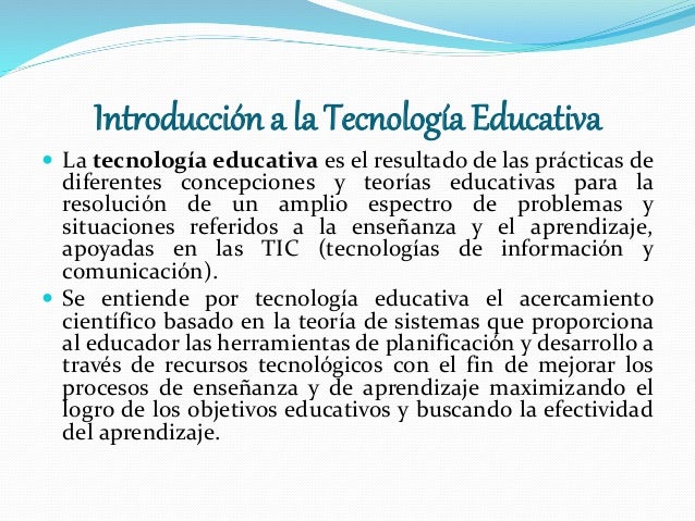 Introducción a la tecnologia educativa