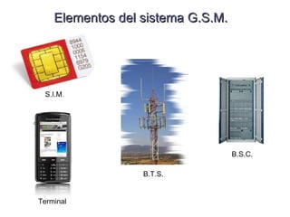Elementos del sistema G.S.M. S.I.M . Terminal B.T.S. B.S.C. 
