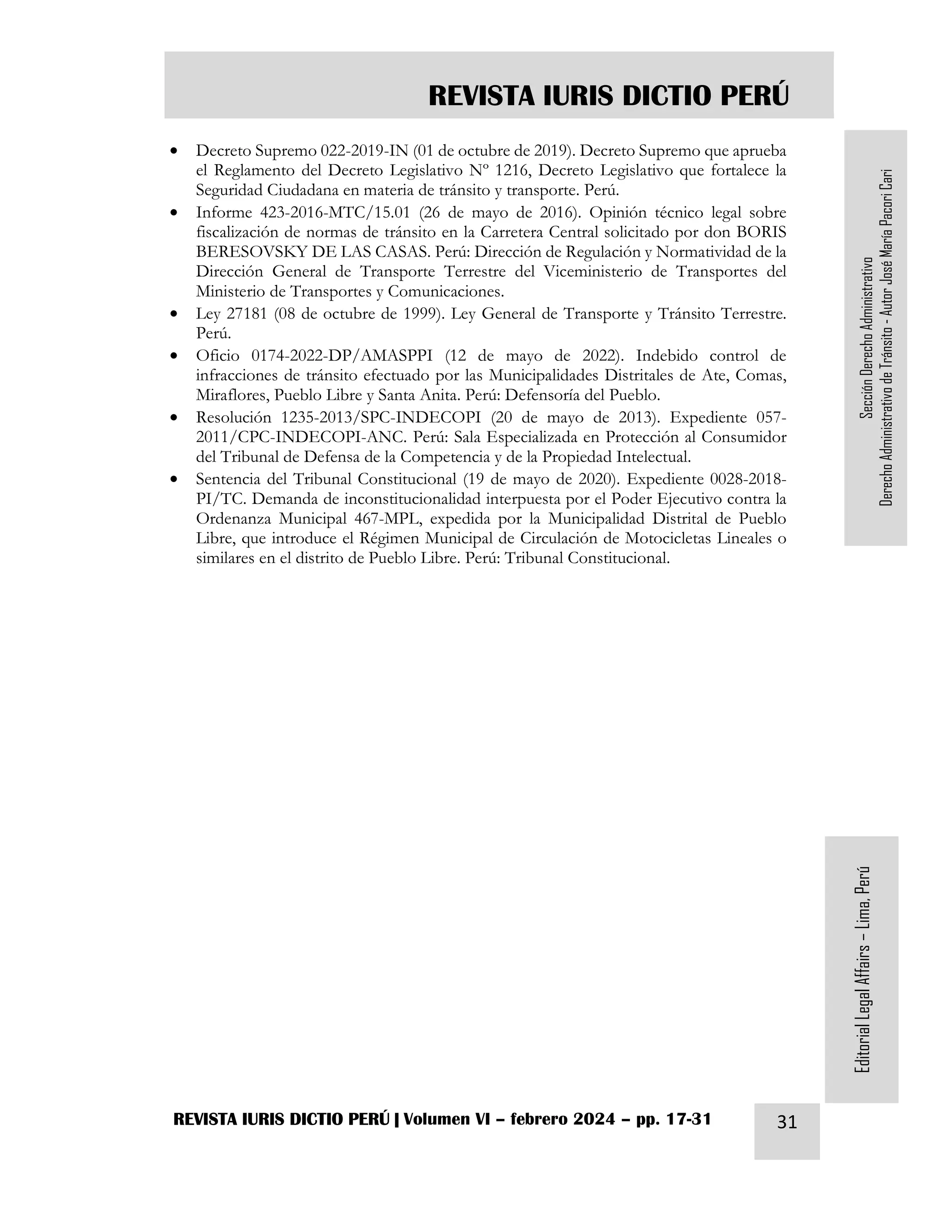 Introducción Al Derecho Administrativo De Tránsito Autor José María