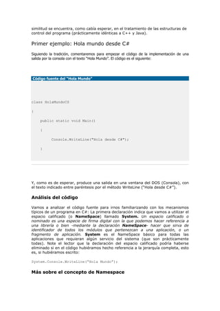 Curso Programacion C# | PDF