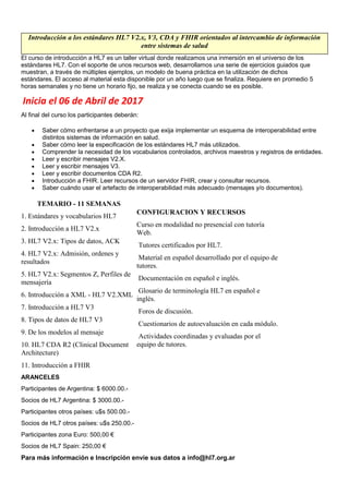Introducción a los estándares hl7 v2 | PDF