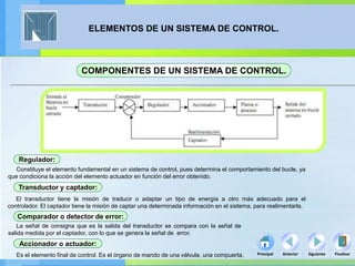 Introducción a los Sistemas de Control y sus Elementos | PPTX