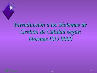 Introducción a los Sistemas de Gestión de Calidad según Normas ISO 9000 