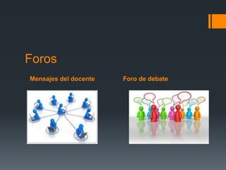 Mensajes del docente Foro de debate
Foros
 