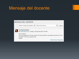 Mensaje del docente
 