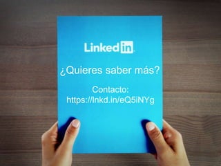 ¿Quieres saber más?
Contacto:
https://lnkd.in/eQ5iNYg
 