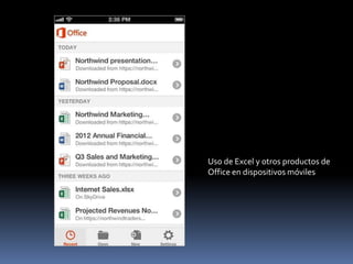 Uso de Excel y otros productos de
Office en dispositivos móviles

 