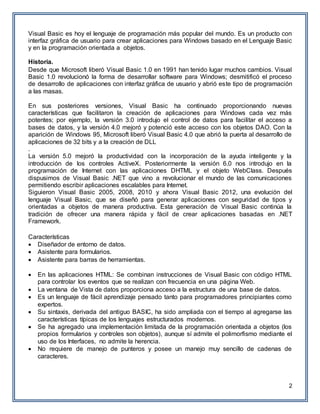 Introducción a lenguaje Visual Basic | DOCX