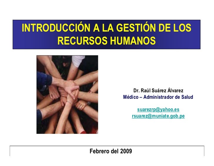 Introducción a la Gestión de Recursos Humanos en Salud