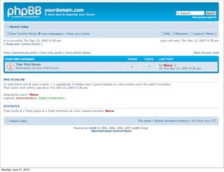 Monday, June 21, 2010
 