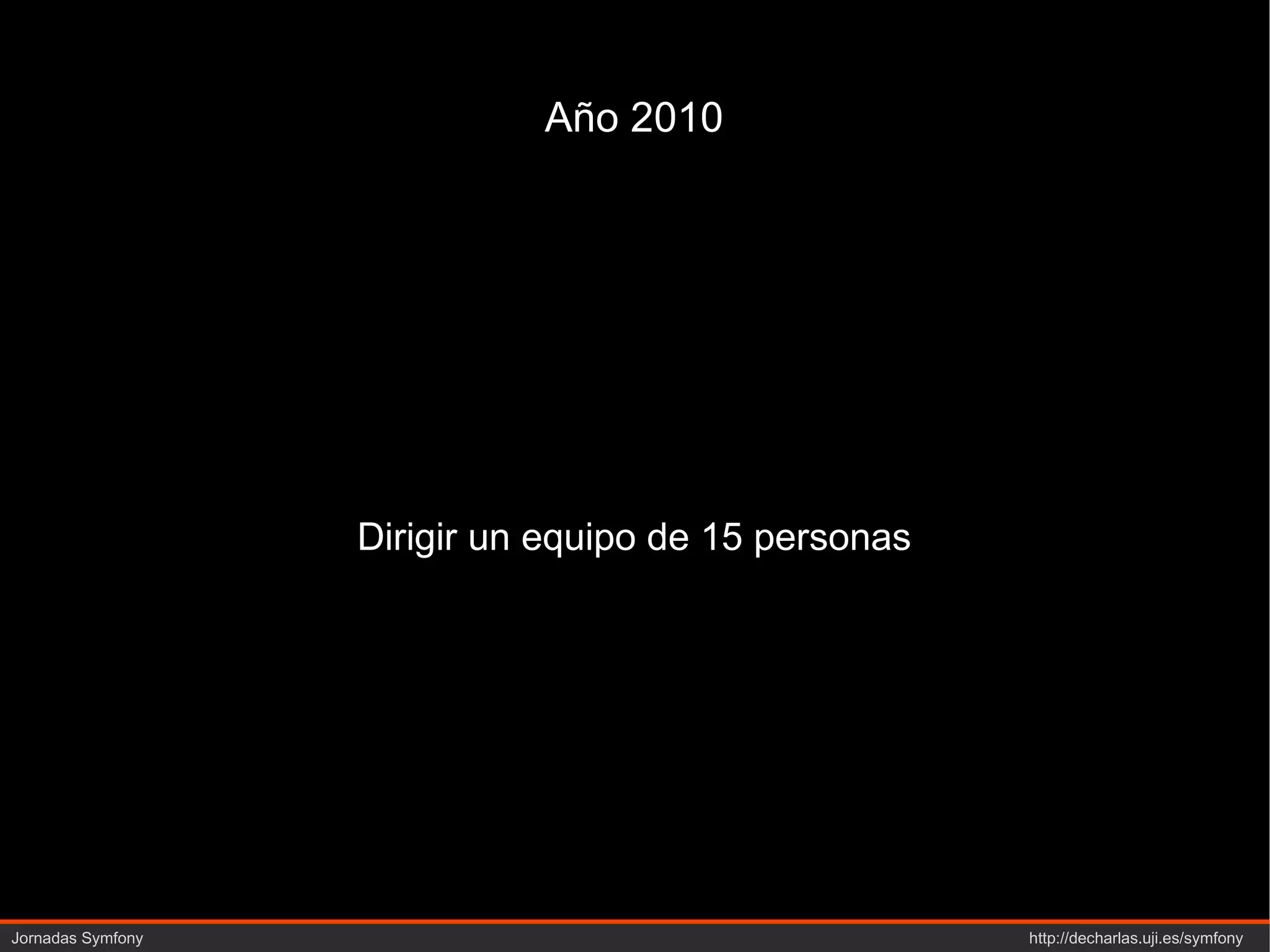 Año 2010 Dirigir un equipo de 15 personas 