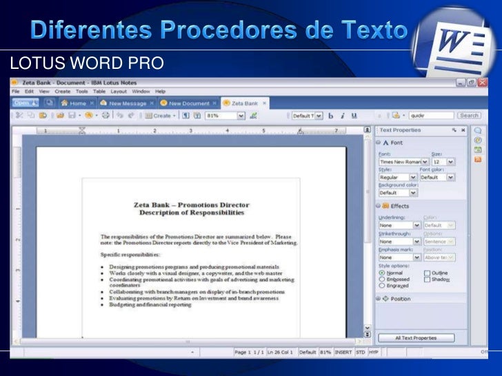 Lotus word pro