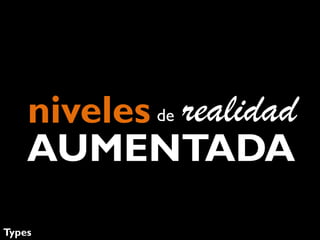 niveles de realidad
AUMENTADA
Types

 