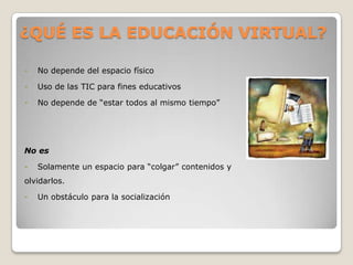 ¿QUÉ ES LA EDUCACIÓN VIRTUAL?No depende del espacio físico
