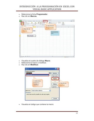 Introducción en excel con vba | PDF