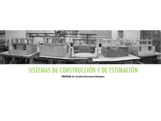 SISTEMAS DE CONSTRUCCIÓN Y DE ESTIMACIÓN
PROFESOR: Dr. Carolina (Stevenson) Rodriguez
 