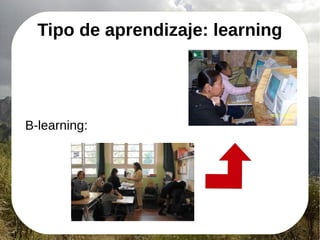 Tipo de aprendizaje: learning
B-learning:
 