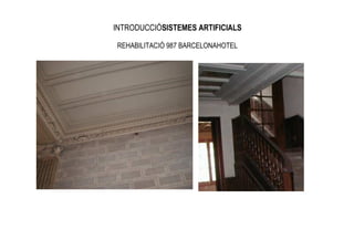 INTRODUCCIÓSISTEMES ARTIFICIALS

REHABILITACIÓ 987 BARCELONAHOTEL
 