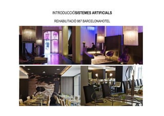 INTRODUCCIÓSISTEMES ARTIFICIALS

REHABILITACIÓ 987 BARCELONAHOTEL
 