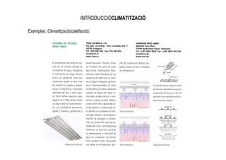 INTRODUCCIÓCLIMATITZACIÓ

Exemples: Climatització/calefacció:
 