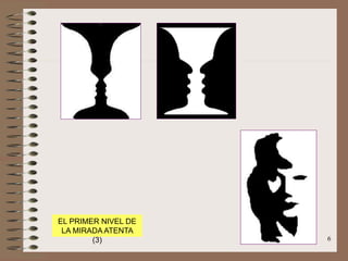 6
EL PRIMER NIVEL DE
LA MIRADA ATENTA
(3)
 