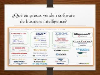 ¿Qué empresas venden software
de business intelligence?
 