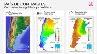 Temperatura
Contrastes topográficos y climáticos
PAÍS DE CONTRASTES
Topografia media anual media anual
Precipitación
 