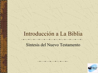 Introducción a La Biblia Síntesis del Nuevo Testamento 
