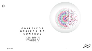 O B J E T I V O S
B Á S I C O S D E
C O N T R O L
S E G U I M I E N T O ,
R E G U L A C I O N Y
E S T A B I L I D A D
4/25/2025 12
 