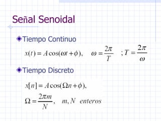 Se ñ al Senoidal Tiempo Continuo Tiempo Discreto 