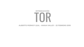 TOR
INTRODUCCIÓN
ALBERTO PERMUY LEAL - AMAIA VALLEY - 22 FEBRERO 2018
 