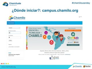 ¿Dónde iniciar?: campus.chamilo.org
 