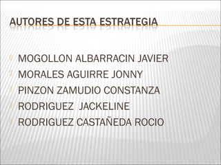  MOGOLLON ALBARRACIN JAVIER
 MORALES AGUIRRE JONNY
 PINZON ZAMUDIO CONSTANZA
 RODRIGUEZ  JACKELINE
 RODRIGUEZ CASTAÑEDA ROCIO
 