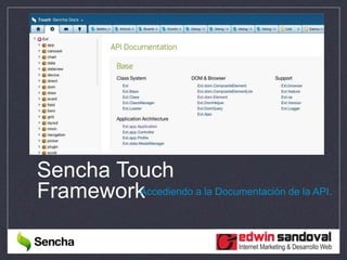 Sencha Touch
FrameworkAccediendo a la Documentación de la API.
 