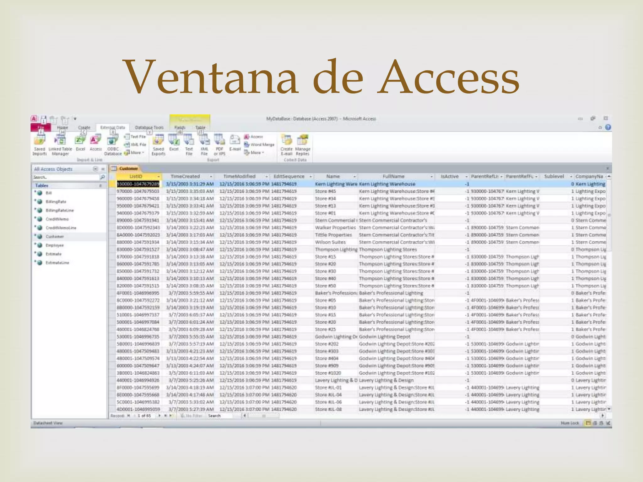 
Ventana de Access
 