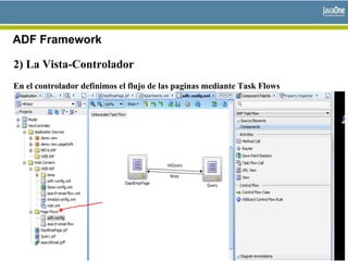 ADF Framework
2) La Vista-Controlador
En el controlador definimos el flujo de las paginas mediante Task Flows
 