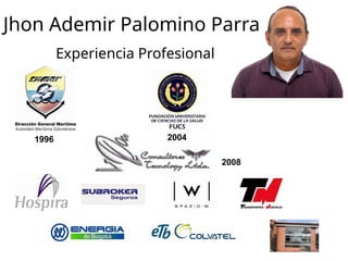 Jhon Ademir Palomino Parra
Experiencia Profesional
1996 2004
2008
 