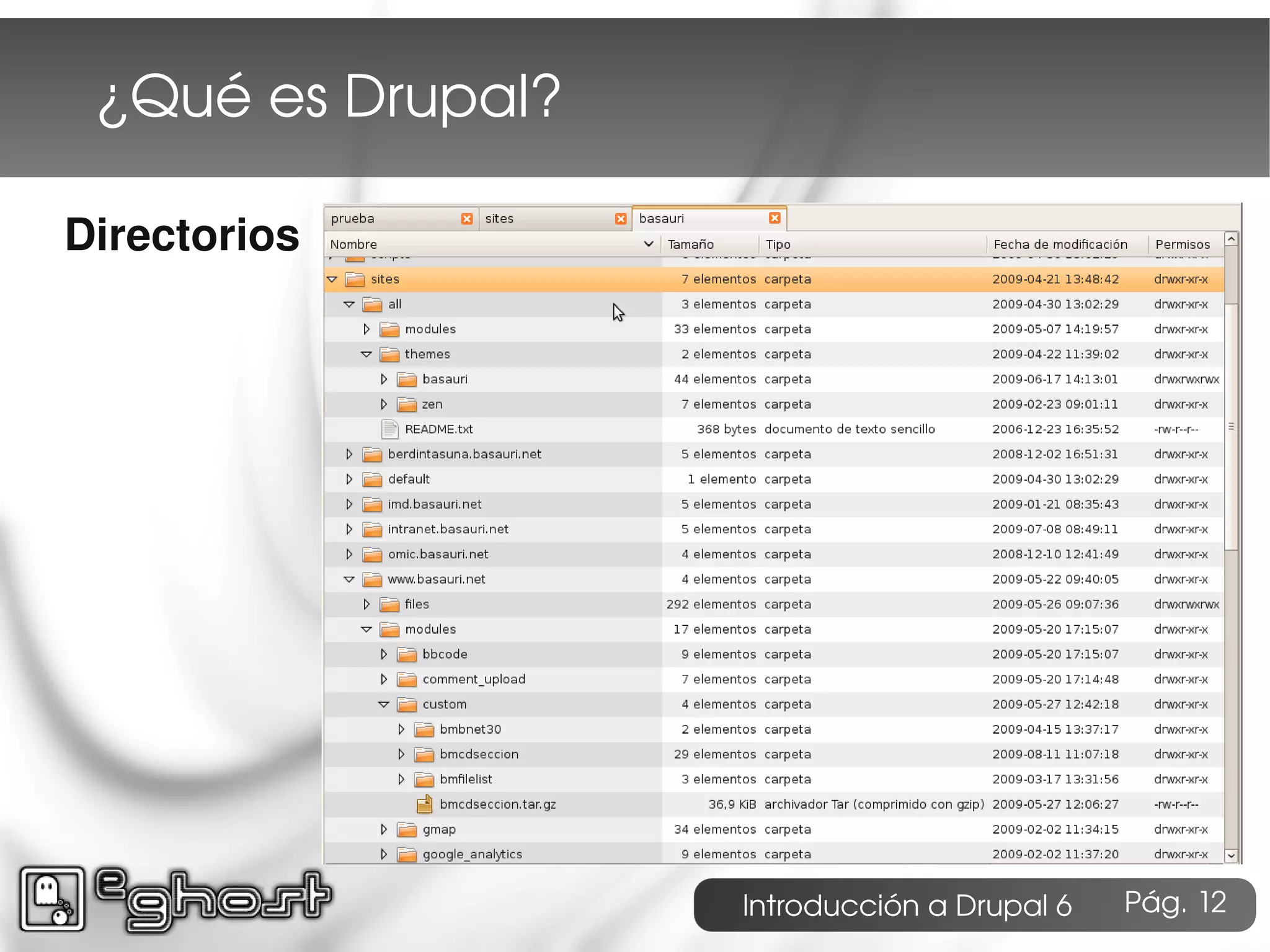 ¿Qué es Drupal?

Directorios




                   Introducción a Drupal 6   Pág. 12
 