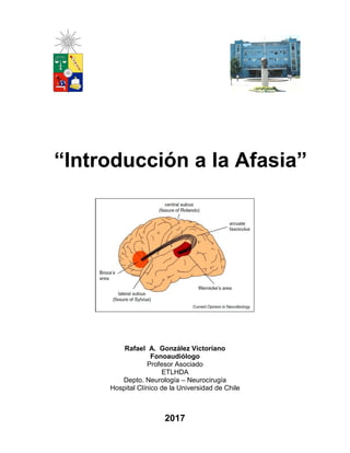 Rafael A. González Victoriano
Fonoaudiólogo
Profesor Asociado
ETLHDA
Depto. Neurología – Neurocirugía
Hospital Clínico de la Universidad de Chile
2017
“Introducción a la Afasia”
 