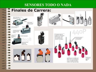 SENSORES TODO O NADA
Finales de Carrera:
 